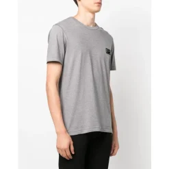 Dolce & Gabbana Zilveren Plaque Grijze T-Shirt-Heren Shirts