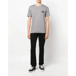 Dolce & Gabbana Zilveren Plaque Grijze T-Shirt-Heren Shirts