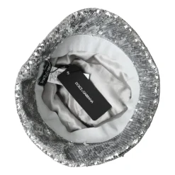 Dolce & Gabbana Zilveren Sequined Nylon Bucket Hat-Heren Hoeden