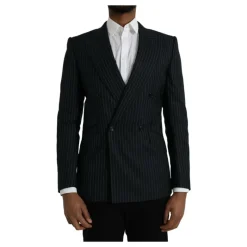 Dolce & Gabbana Gestreepte Double Breasted Coat Blazer-Heren Kostuums