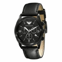 Emporio Armani Leren Quartz Horloge-Heren Horloges
