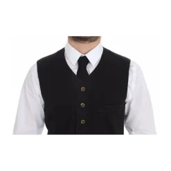 Dolce & Gabbana V-hals Jurk Vest Klassieke Pasvorm-Heren Kostuums