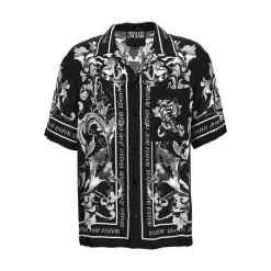 Versace Jeans Couture e Barok Print Korte Mouw Sweater-Heren Overhemden