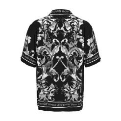 Versace Jeans Couture e Barok Print Korte Mouw Sweater-Heren Overhemden