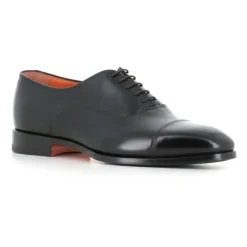 Santoni e Geborsteld Leren Oxford Schoenen-Heren Nette Schoenen
