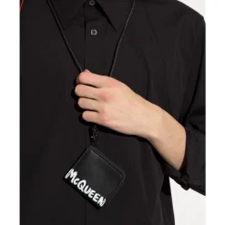 Alexander McQueen e Graffiti Logo Portemonnee Leer Italië-Heren Portefeuilles