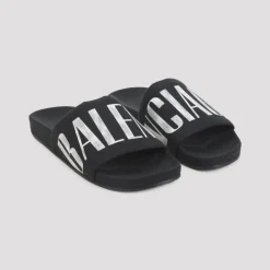 Balenciaga e Harige Katoenen Instap Sandalen-Heren Slippers