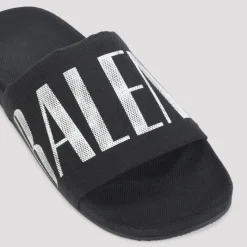 Balenciaga e Harige Katoenen Instap Sandalen-Heren Slippers