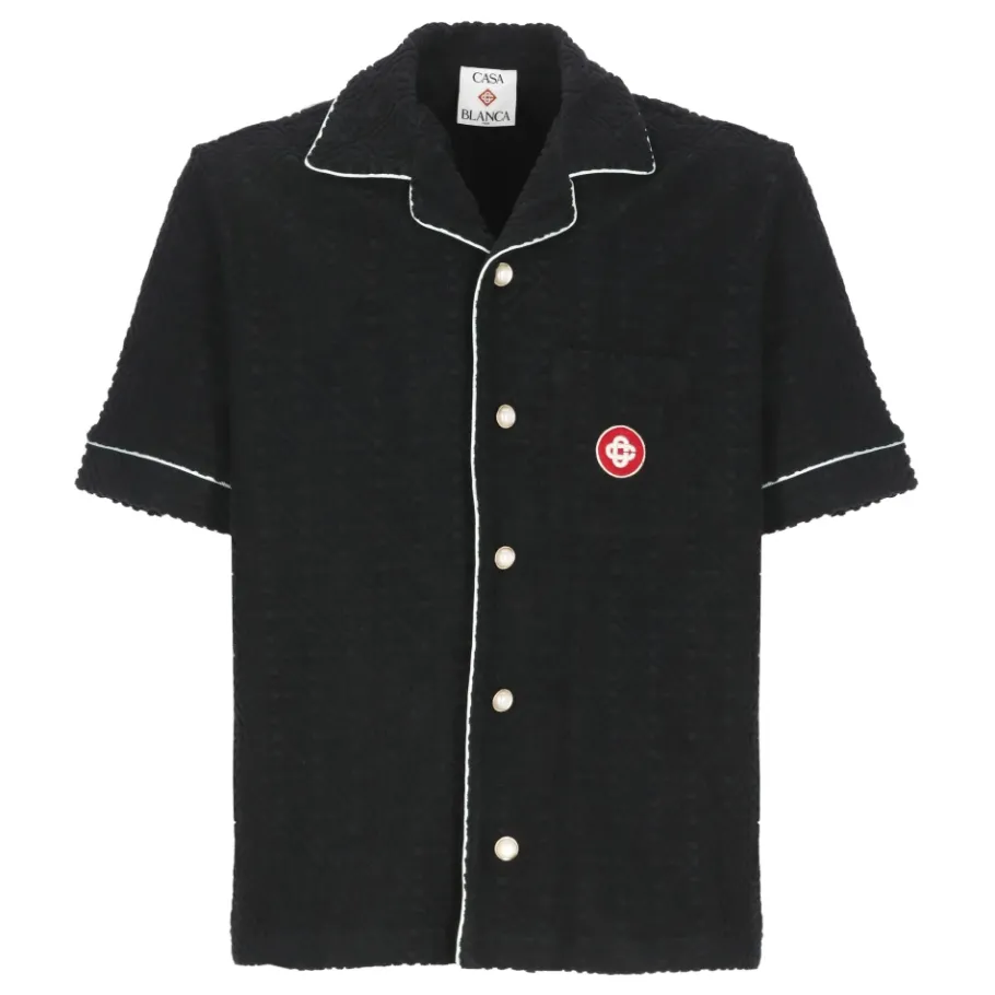 Casablanca e Katoenen Shirt met Monogram Patroon-Heren Overhemden