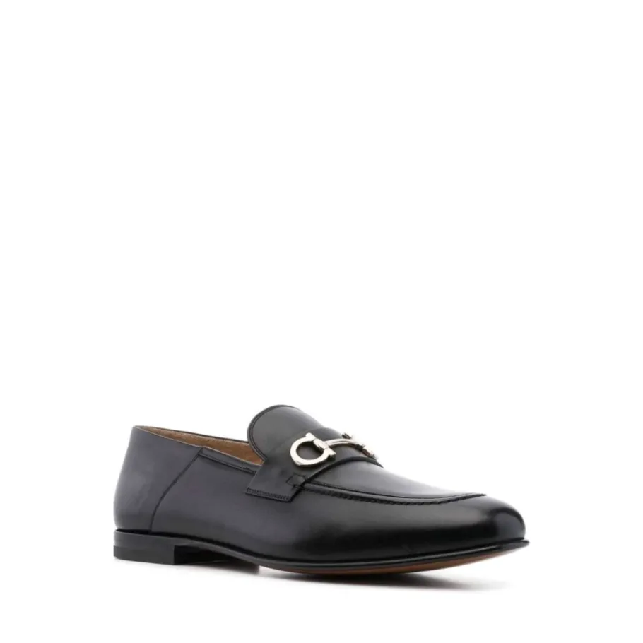 Ferragamo e Leren Almond Toe Loafers-Heren Instappers & Slip Ons