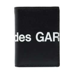 Comme des Garçons e leren Bifold-portemonnee Logo Print-Heren Portefeuilles