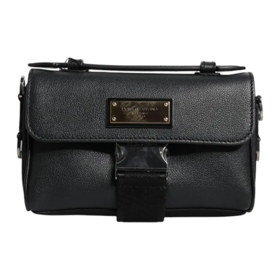 Dolce & Gabbana e leren crossbody tas met logoplaat-Heren Tassen