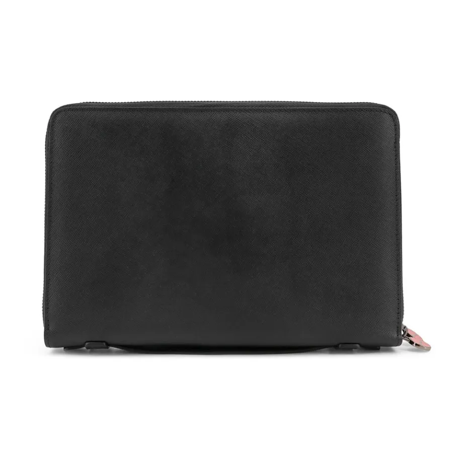 Kiton e leren dubbele ritssluiting portemonnee-Heren Portefeuilles