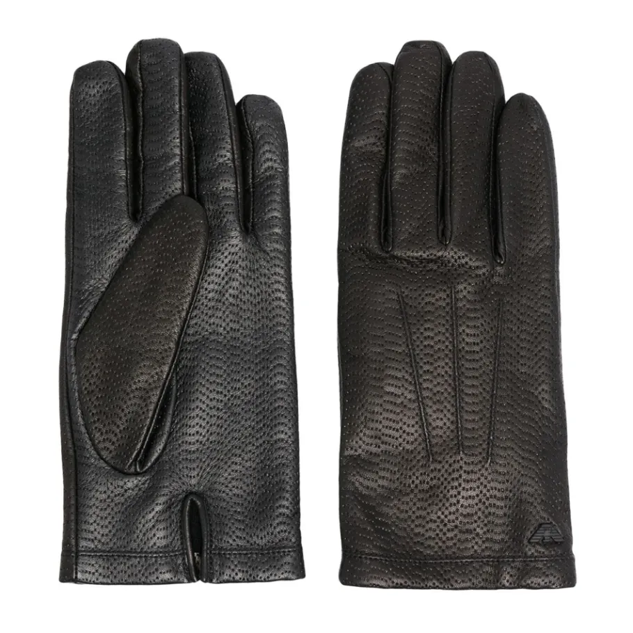Emporio Armani e leren handschoenen met logodetails-Heren Handschoenen