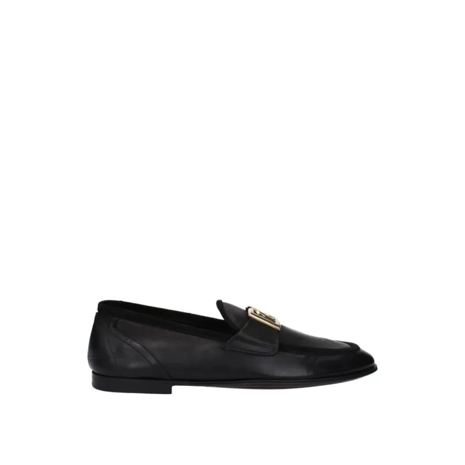 Dolce & Gabbana e leren instapper met voorlogo-Heren Instappers & Slip Ons