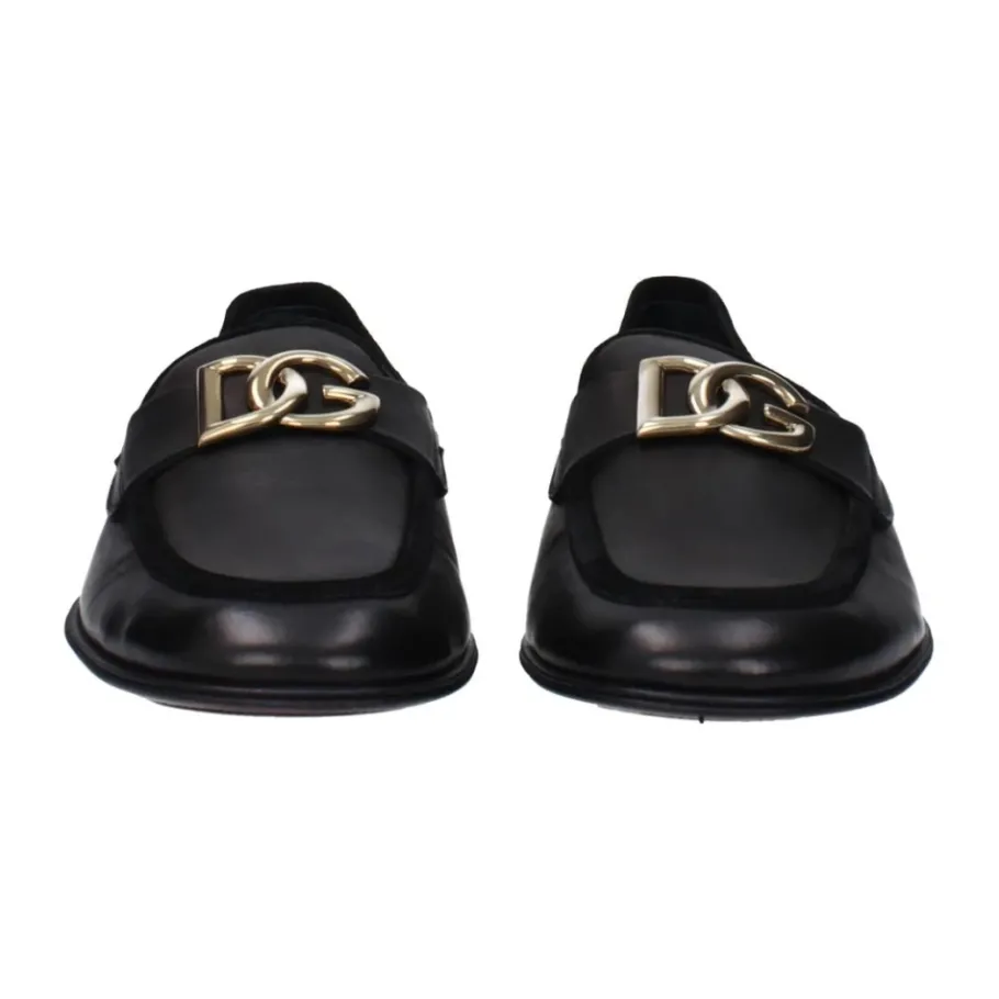 Dolce & Gabbana e leren instapper met voorlogo-Heren Instappers & Slip Ons