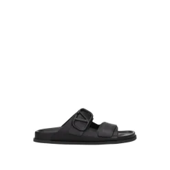 Valentino Garavani e Leren Logo Slippers-Heren Slippers