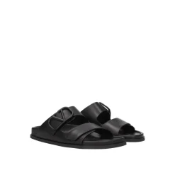 Valentino Garavani e Leren Logo Slippers-Heren Slippers