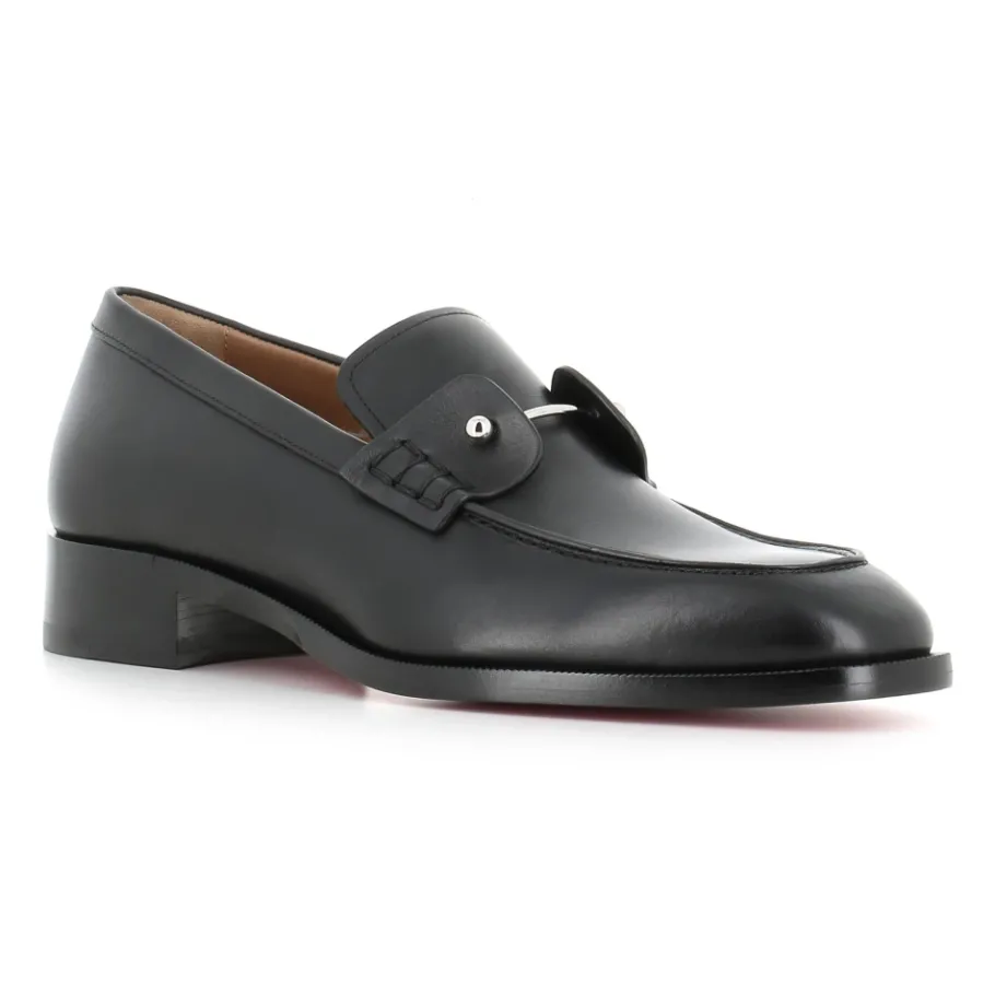 Christian Louboutin e Leren Mocassin met Zilveren Speld-Heren Instappers & Slip Ons