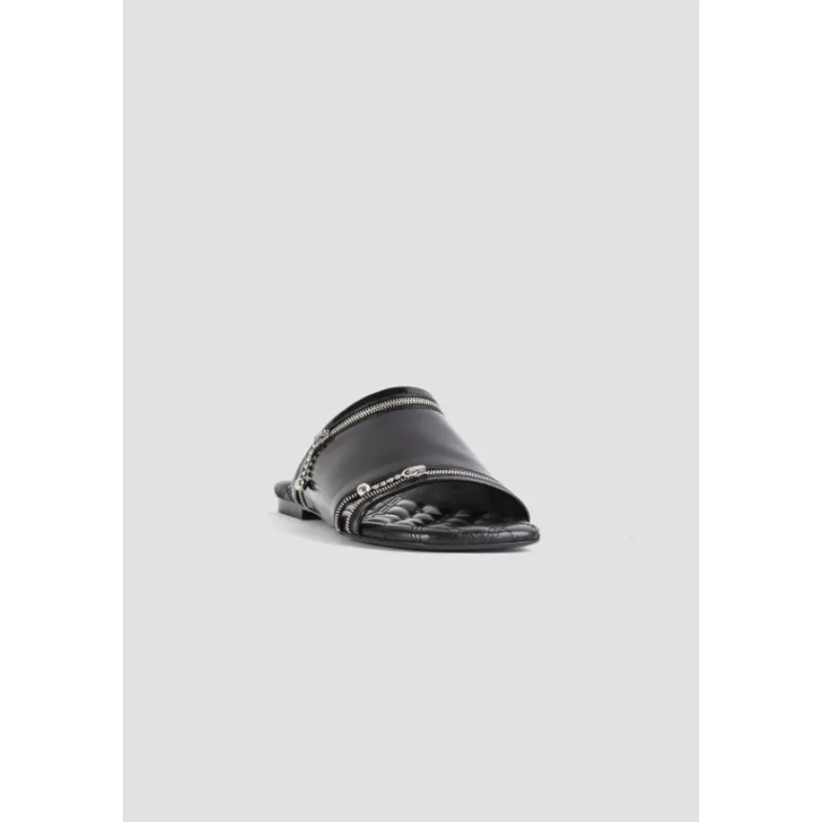 Burberry e Leren Peep Sandalen-Heren Slippers