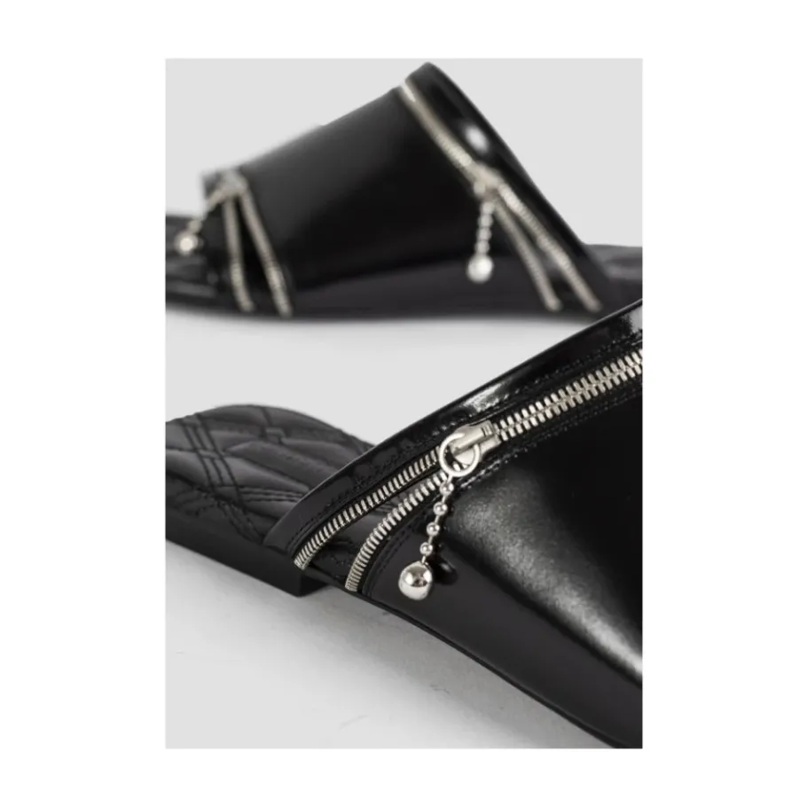 Burberry e Leren Peep Sandalen-Heren Slippers