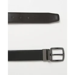 Emporio Armani e leren riem met gesp-Heren Riemen