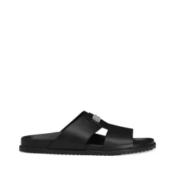 Dolce & Gabbana e Leren Sandalen Platte Rubberen Zool-Heren Slippers