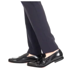 Santoni e leren schoenen met dubbele gesp-Heren Instappers & Slip Ons|Nette Schoenen