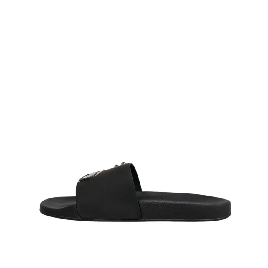 Dolce & Gabbana e leren slides met studs-Heren Slippers