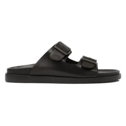 Kazar e leren slippers met gespen-Heren Slippers