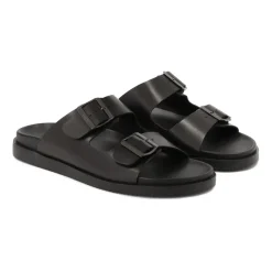 Kazar e leren slippers met gespen-Heren Slippers