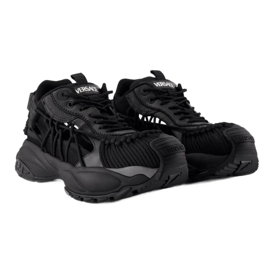 Versace e Leren Sneakers - Bovenste Veters-Heren Sandalen