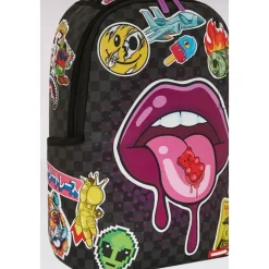 SPRAYGROUND Zwarte Lips Smack Down Rugzak-Heren Rugzakken|Tassen