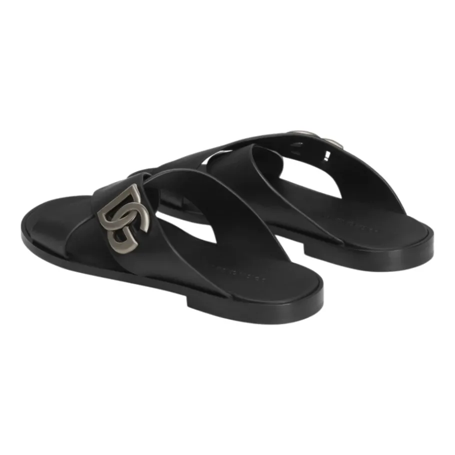 Dolce & Gabbana e Logo Kalfsleren Sandalen-Heren Slippers