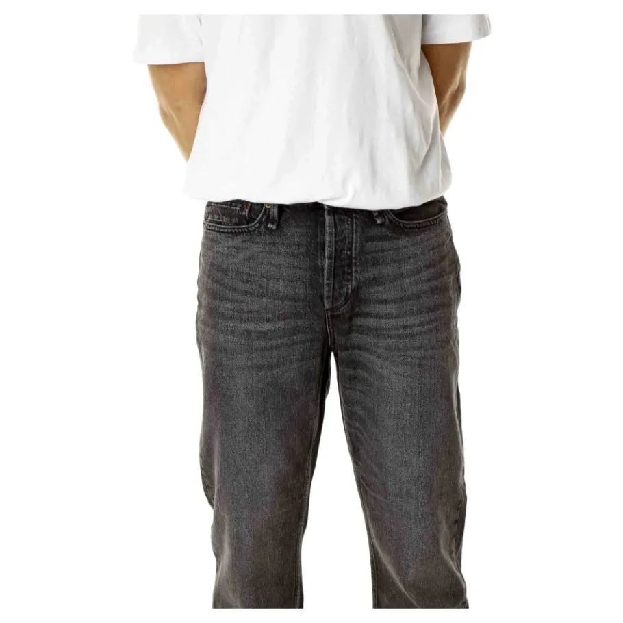 Denham Zwarte relaxed fit jeans met middelhoge taille-Heren Jeans