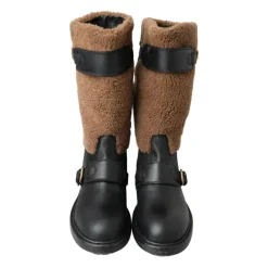 Dolce & Gabbana Zwarte Shearling Motorlaarzen-Heren Snowboots