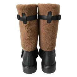 Dolce & Gabbana Zwarte Shearling Motorlaarzen-Heren Snowboots