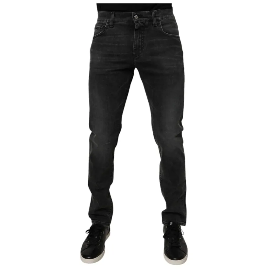 Dolce & Gabbana e Skinny Denim Jeans met Rits-Heren Jeans
