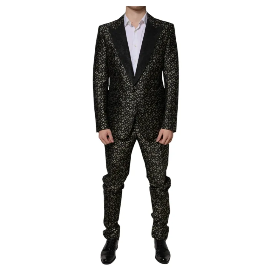 Dolce & Gabbana e Sterren Jacquard Slim Fit Pak-Heren Kostuums