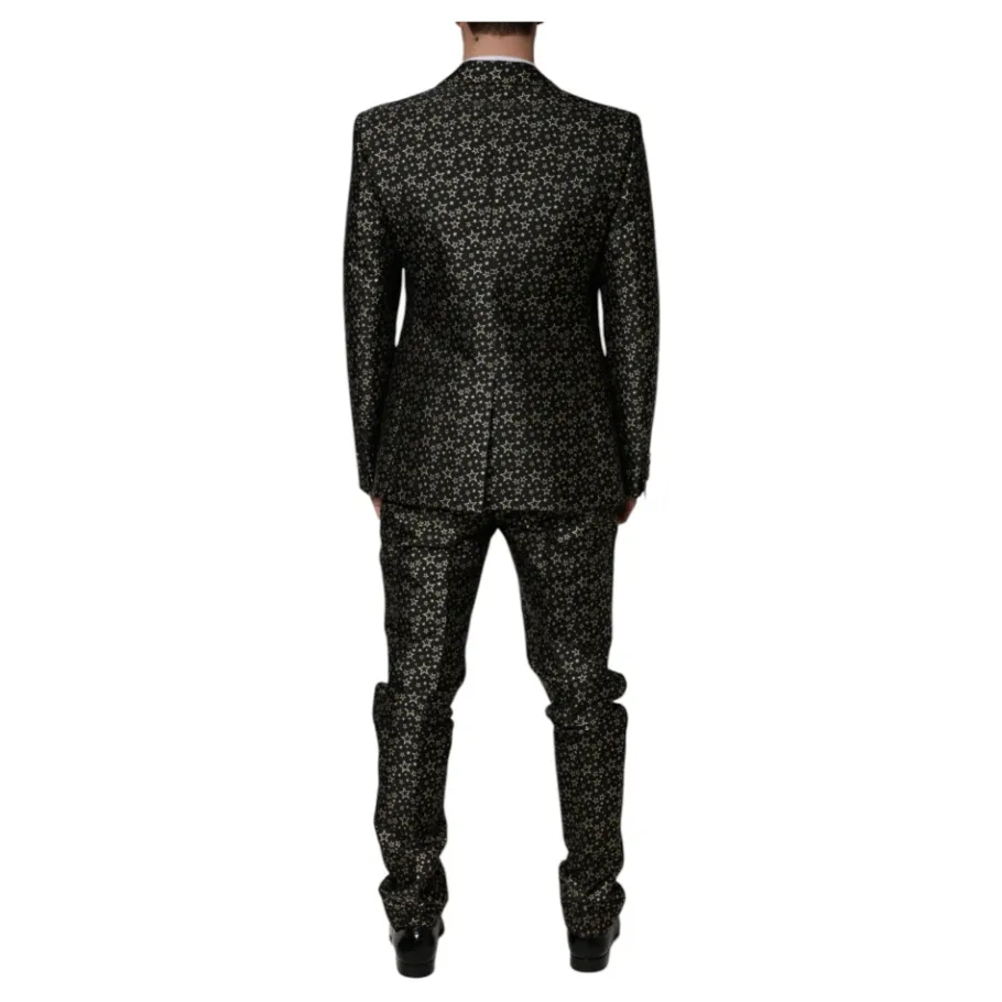 Dolce & Gabbana e Sterren Jacquard Slim Fit Pak-Heren Kostuums